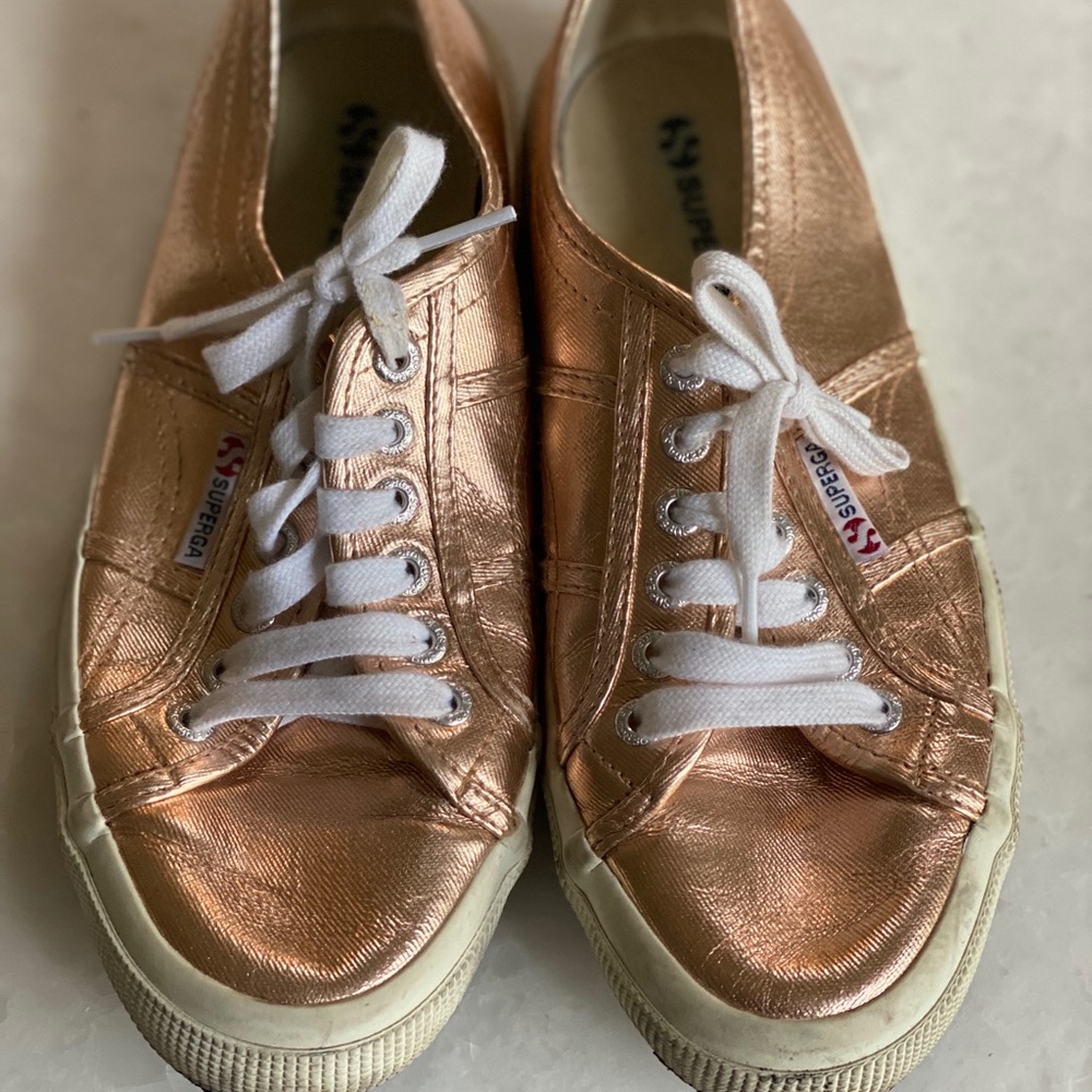 Superga rose gold sneakers